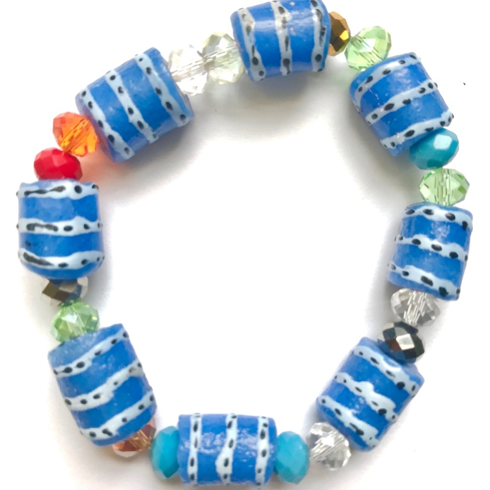 NEW Light Blue Beaded African Bracelet